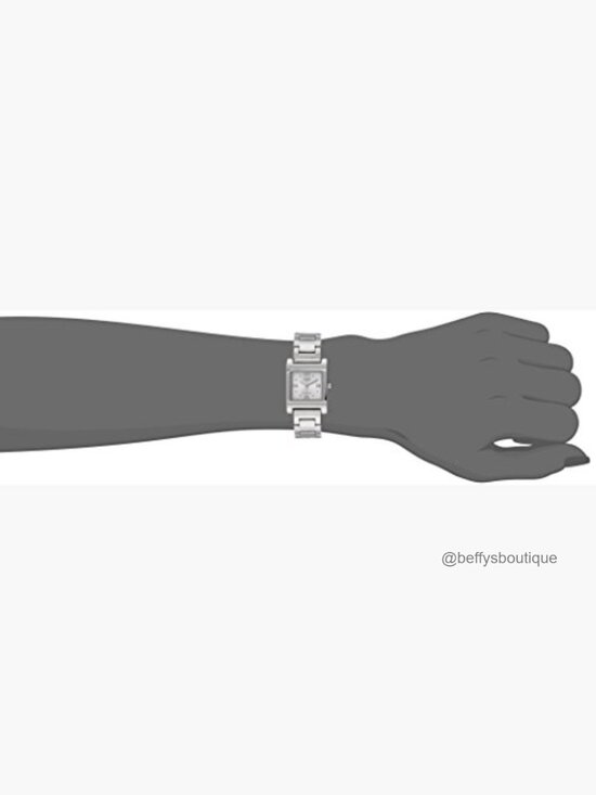 Quartz Square Silver Watch with White Dial main image 4